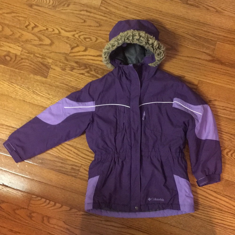 Purple Columbia Ski Jacket w/hood Size 6/6X